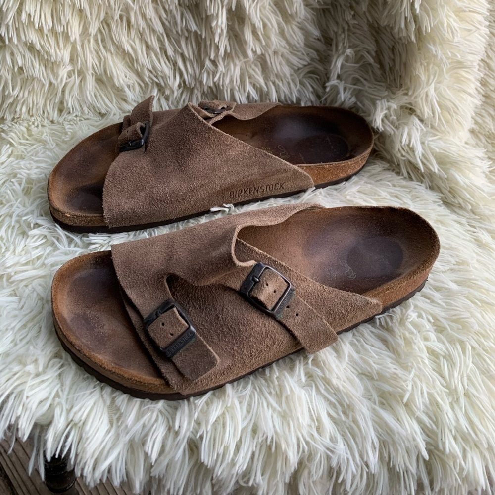 Birkenstock Men’s Zurich Suede Leather Sandal (size 10, Brown), Vintage color